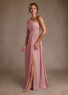 Azazie Lancaster Moeder van de bruid jurken A-Lijn Jurk van Chiffon One-shoulder Stoffige Roos image5
