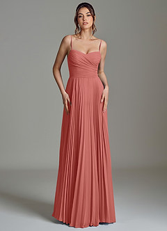 Azazie Catie Brautjungfernkleider A-Linie Herzausschnitt Chiffon Kleid Antike Rose image4