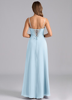 Azazie Valentine Bridesmaid Dresses Sky Blue A-Line Corset Chiffon Dress image2