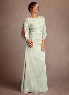 Azazie Anaheim 신부의 어머니 드레스 쉬스 주름진 플로럴 번아웃 플로어 길이 드레스 image3