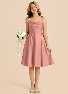 Azazie Bear Junior Rosette A-Line Sweetheart Neckline Stretch Satin Dress image6