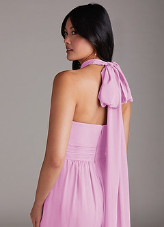 Azazie Lamara Bridesmaid Dresses Candy Pink Off the Shoulder Chiffon Convertible Jumpsuit image11