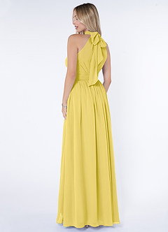 Azazie Iman Bridesmaid Dresses Canary A-Line A-Line Ruched Chiffon Dress image5