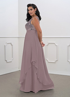 Azazie Xella Mother of the Bride Dresses Dusk A-Line Lace Chiffon Dress image11
