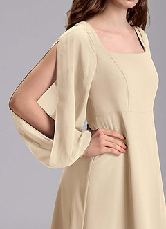 Azazie Bondi Junior Jurk van Chiffon met A-Lijn Blouson Champagne image8