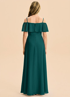 Azazie Maggie Junior Peacock A-Line Off the Shoulder Chiffon Dress image2