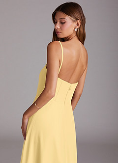 Azazie Wren Bridesmaid Dresses Butter A-Line Side Slit Chiffon Convertible Dress image7
