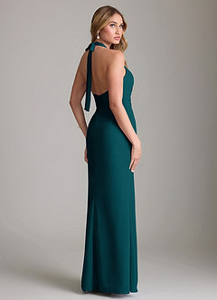 Azazie Valerie Bridesmaid Dresses Pine Mermaid Pleated Chiffon Dress image2