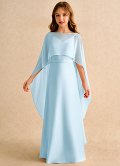 Azazie Fishie Girls Formal Flower Girl Dresses Sky Blue A-Line Matte Satin Dress image5