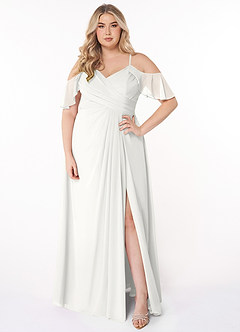 Azazie Dakota Šaty pro družičky A-Line Plisovaný Šifón Délka podlahy Šaty image6