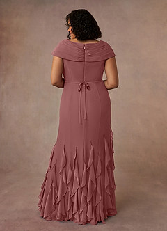 Azazie Bailora Mother of the Bride Dresses Desert Rose Mermaid Ruched Chiffon Dress image3