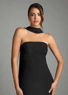 Azazie Saylor Brudtärnklänningar Klä av Sjöjungfru i Chiffong Axelbandslös Svart image6