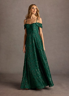 Saphirra Emerald Off Shoulder Gown image4