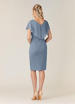 Azazie Waverly Mother of the Bride Dresses Twilight Sheath Pleated Mesh Dress image4