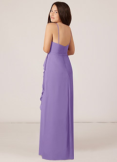 Azazie Kaylee Junior Tahiti A-Line with Belt Chiffon Dress image5