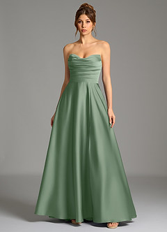 Azazie Ayla Brudtärnklänningar Klä av A-Linje i Stretch Satin Korsett Matcha image3