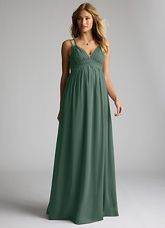 Azazie Emree vestidos de dama de honor de maternidad Vestido de Corte En A Hasta el suelo Gasa image1