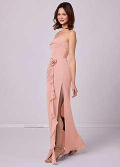 Barbie ♥ Azazie Bridesmaid Dresses Rosette Sheath Strapless Chiffon Convertible Dress image2