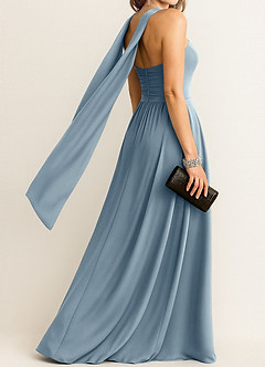 front Azazie Matching Color Stretch Satin Scarf