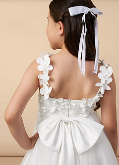 Azazie Ceres Flower Girl Dresses Ivory Ball-Gown Lace Tulle Dress image5