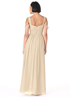 Azazie Lianne Jurken voor bruidsmeisjes Jurk van Chiffon met A-Lijn Off the Shoulder Champagne image4