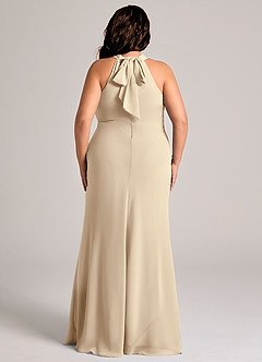 Azazie Doretta Bridesmaid Dresses Champagne Mermaid Pleated Chiffon Dress image7