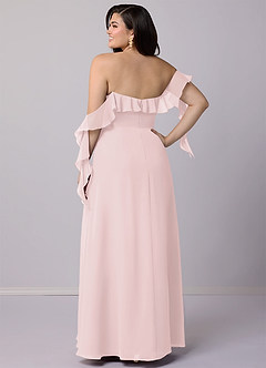 Barbie ♥ Azazie Jurken voor bruidsmeisjes Converteerbaar Jurk van Chiffon met A-Lijn Off the Shoulder Blozend Roze image12