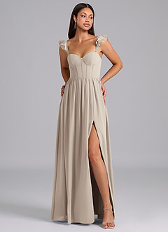 Azazie Denisse Bridesmaid Dresses Frost A-Line Ruched Chiffon Dress image1