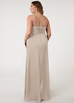 Azazie Eren Bridesmaid Dresses Frost Mermaid One Shoulder Stretch Satin Dress image13