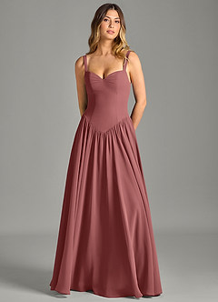 Azazie Evadina Suknie dla druhen Linia A Gorset Szyfon Do ziemi Sukienka image5