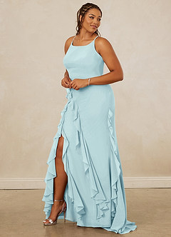 Christian Siriano Bridal for Azazie 1006 Robes de demoiselle d'honneur Robe Sirène en Mousseline de soie Rayé Verre De Mer image11