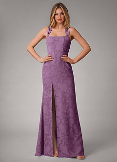 Azazie Luci Bridesmaid Dresses Wisteria Mermaid Pleated Floral Burnout Convertible Dress image5