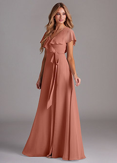 Azazie Lainey Vestidos de madrinha de casamento Vestido VAMOS de Chiffon de Linha A com com bolsos image5