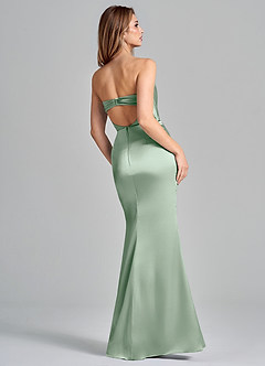 Azazie Olea Brudtärnklänningar Klä av Sjöjungfru i Stretch Satin Axelbandslös Agave Konvertibel image5