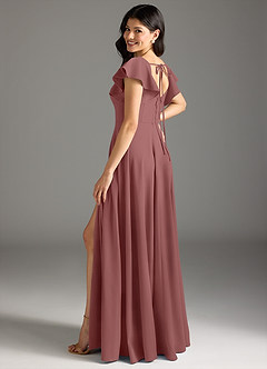Azazie Bondi Bridesmaid Dresses Desert Rose A-Line Ruched Stretch Crepe Dress image6