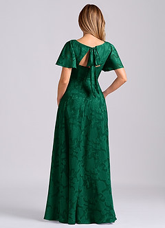 Azazie Kimber Jurken voor bruidsmeisjes Jurk van Bloemen Burn-out met A-Lijn met Zakken Smaragd image8