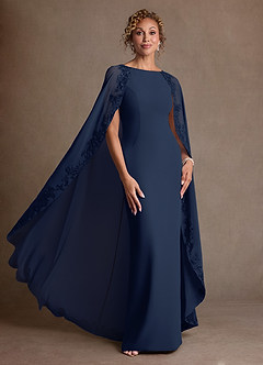 Azazie Artemisia Klänningar till brudens mor Klä Tubklänning i Chiffong Spets Mörk Marinblå image5