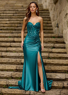 Emblace Dammgrön Sjöjungfrubalklänning image3