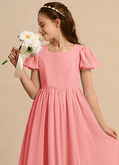 Azazie Lilia Junior Formal Flower Girl Klänningar Klä A-Linje i Chiffong med ärmar image5