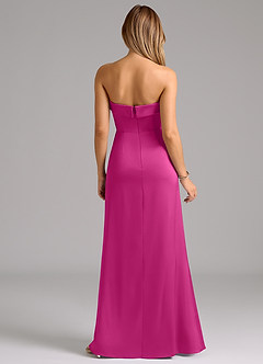 Azazie Aretha Robes de demoiselle d'honneur Robe Trapèze Convertible en Satin extensible Sans bretelle Fuchsia image7