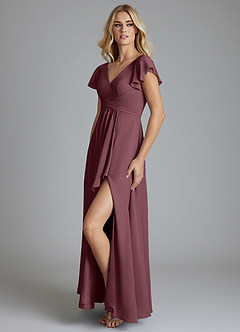 Azazie Omari Vestidos de damas de honor Vestido de Sangrado de Gasa de Corte en A image4