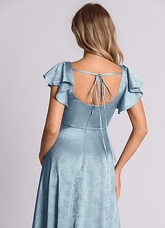 Azazie Bondi 신부 들러리 드레스 A라인 절하다 자카드 바닥 길이 드레스 image2