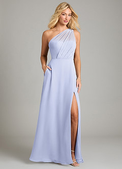 Azazie Phaedra Bridesmaid Dresses Lavender A-Line One Shoulder Chiffon Dress image1