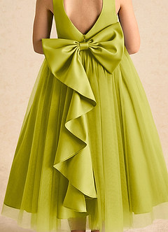 Azazie Solia Robe Demoiselle D'honneur Fillette Robe Princesse en Tulle Arc Citronnelle image7