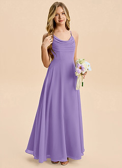 Azazie Gia Junior Tahiti A-Line Pleated Chiffon Dress image5