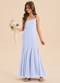 Azazie Evey Junior Abito Sirena in Chiffon Plissettato Lavanda image1