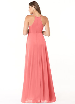 Azazie Annabelle Maternity Bridesmaid Dresses A-Line V-Neck Pleated Mesh Floor-Length Dress image2