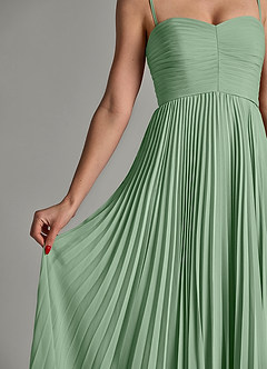 Azazie Chiana Final Sale Matcha A-Line Strapless Chiffon Dress image7