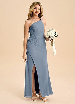 Azazie Eren Junior Twilight A-Line Pleated Chiffon Dress image3