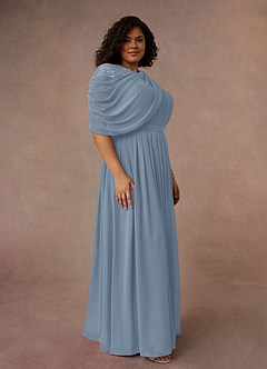 Azazie Olena Mother of the Bride Dresses Dusty Blue A-Line Sequins Chiffon Dress image8